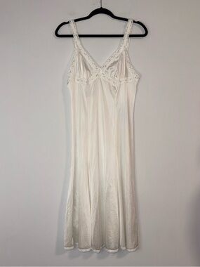 Olga Ivory Lace-Trim Slip Dress